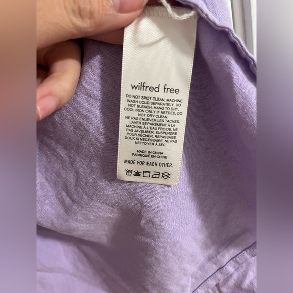Wilfred Free Aperitif Lavender Linen Tie-Front Blouse - Picture 7 of 10